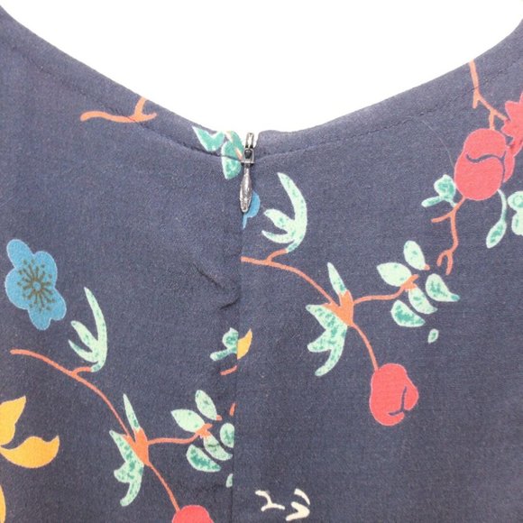 SEA New York Mari Floral Midi Dress Navy Blue V-Neck Long Sleeve Size 6 H12689 - Picture 6 of 10